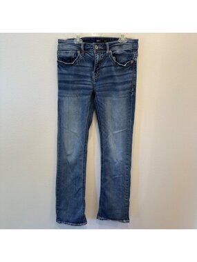 BKE Aiden Jeans Straight Leg Medium Blue Wash 29x32 Thick Stitching Stretch